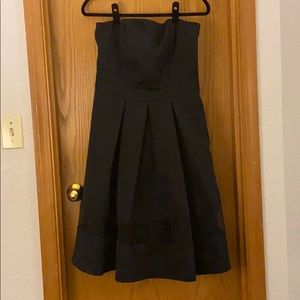 Express - Strapless Black Dress with Window Skirt
